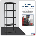 Sealey APPR5 Plastic Racking Unit with 5 Shelves 25kg Capacity Per Level