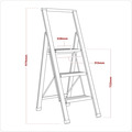 Sealey APSL3 Aluminium Professional Fold-Flat Step Ladder 3-Step 150kg Capacity - EN 14183