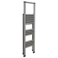 Sealey APSL3 Aluminium Professional Fold-Flat Step Ladder 3-Step 150kg Capacity - EN 14183