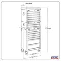 Sealey APSTACKTB Superline PRO® Topchest, Mid-Box Tool Chest & Rollcab Combination 14 Drawer - Black