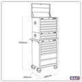 Sealey APSTACKTO Superline PRO® Topchest, Mid-Box Tool Chest & Rollcab Combination 14 Drawer - Orange