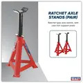 Sealey AAS10000 Auto Rise Ratchet Axle Stands (Pair) 10 Tonne Capacity per Stand