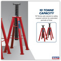 Sealey AS10H Premier Axle Stands (Pair) 10 Tonne Capacity per Stand High Level