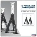 Sealey AS12 Premier Axle Stands (Pair) 12 Tonne Capacity per Stand High Level