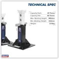 Sealey AS20 Premier Axle Stands (Pair) 20 Tonne Capacity per Stand