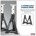 Sealey AS3 Premier Axle Stands (Pair) 3 Tonne Capacity per Stand - White