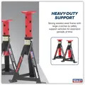 Sealey AS3R Premier Axle Stands (Pair) 3 Tonne Capacity per Stand - Red