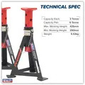Sealey AS3R Premier Axle Stands (Pair) 3 Tonne Capacity per Stand - Red