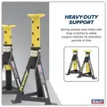 Sealey AS3Y Premier Axle Stands (Pair) 3 Tonne Capacity per Stand - Yellow