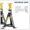 Sealey AS3Y Premier Axle Stands (Pair) 3 Tonne Capacity per Stand - Yellow