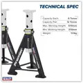 Sealey AS6 Premier Axle Stands (Pair) 6 Tonne Capacity per Stand - White