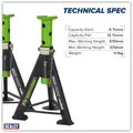 Sealey AS6G Premier Axle Stands (Pair) 6 Tonne Capacity per Stand - Green