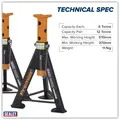 Sealey AS6O Premier Axle Stands (Pair) 6 Tonne Capacity per Stand - Orange