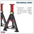 Sealey AS6R Premier Axle Stands (Pair) 6 Tonne Capacity per Stand - Red
