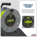 Sealey BCR25G 25m Cable Reel with Thermal Trip 4 x 230V - Hi-Vis Green