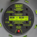 Sealey BCR25G 25m Cable Reel with Thermal Trip 4 x 230V - Hi-Vis Green