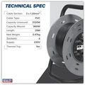 Sealey BCR25RCD 25m Cable Reel with Thermal Trip & RCD Plug 4 x 230V