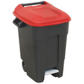 Sealey BM100PR Refuse/Wheelie Bin with Foot Pedal 100L - Red