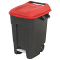 Sealey BM100PR Refuse/Wheelie Bin with Foot Pedal 100L - Red