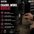 Excel EXL10948 10948 200 Lumens LED Rechargeable Magnetic Handheld Work Light with Flashlight