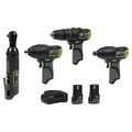 4 x SV10.8 Series Cordless Power Tool Kit 10.8V - 2 Batteries & Euro Plug
