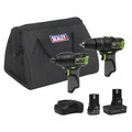 Sealey CP108VCOMBO3EU 2 x SV10.8 Series Power Tool Kit 10.8V - 2 Batteries & Euro Plug