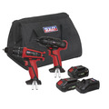 Sealey 2 x SV20 Series Cordless Power Tool Kit 20V - 2 Batteries