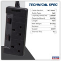 Sealey CRM10 Cable Reel System Retractable 10m 2 x 230V Socket