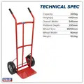 Sealey CST987 Sack Truck with Pneumatic Tyres 200kg Capacity