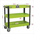 Sealey CX110HV Superline PRO&reg; Heavy-Duty Workshop Trolley 3-Level - Hi-Vis Green
