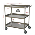 Sealey Premier™ Stainless Steel Workshop Trolley 3-Level