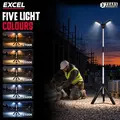 Excel EXL10968 10968 6000 Lumens Rechargeable LED Tripod Work Light with Adjustable Head