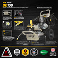 V-TUF DD130 Industrial 13HP Honda Driven Petrol Pressure Washer - 4350psi, 300Bar (max) , 15 lpm - Stainless Steel Frame