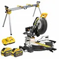 DeWalt DCS781X2-GB 54V 2x 9Ah 305mm Cordless Sliding Mitre Saw Kit with DE7023 Mitre Saw Stand