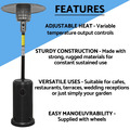 Sealey DG1 Dellonda Outdoor Garden Gas Patio Heater 13kW Commercial & Domestic Use, Black