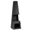 Sealey DG107 Dellonda Outdoor Chiminea Fireplace Fire Pit Heater Firewood Storage Black Steel
