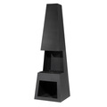 Sealey DG107 Dellonda Outdoor Chiminea Fireplace Fire Pit Heater Firewood Storage Black Steel