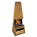 Sealey DG108 Dellonda Outdoor Chiminea Fireplace Heater Firewood Storage - Corten Steel