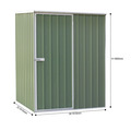 Sealey Dellonda Galvanized Steel Storage Shed with Pent Style Roof 151 x 151 x 200cm - Green