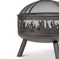 Sealey DG117 Dellonda Deluxe Fire Pit Fireplace Outdoor Patio Heater, Cooking Grill & Poker 61cm