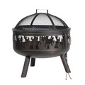 Sealey DG117 Dellonda Deluxe Fire Pit Fireplace Outdoor Patio Heater, Cooking Grill & Poker 61cm