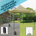 Sealey DG130 Dellonda Premium 3 x 3m Pop-Up Gazebo, PVC Coated, Water-Resistant Fabric, Supplied with Carry Bag, Rope, Stakes & Weight Bags - Beige Canopy