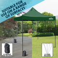 Sealey DG132 Dellonda Premium 3 x 3m Pop-Up Gazebo, PVC Coated, Water-Resistant Fabric, Supplied with Carry Bag, Rope, Stakes & Weight Bags - Dark Green Canopy