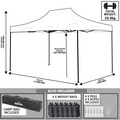 Sealey DG134 Dellonda Premium 3 x 4.5m Pop-Up Gazebo, Heavy Duty, PVC Coated, Water-Resistant Fabric, Supplied with Carry Bag, Rope, Stakes & Weight Bags - Beige Canopy