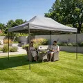 Sealey DG137 Dellonda Premium 3 x 4.5m Pop-Up Gazebo, Heavy Duty, PVC Coated, Water-Resistant Fabric, Supplied with Carry Bag, Rope, Stakes & Weight Bags - Grey Canopy