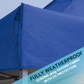 Sealey DG139 Dellonda Premium 3x6m Pop-Up Gazebo, Heavy Duty, PVC Coated, Water-Resistant Fabric, Supplied with Carry Bag, Rope, Stakes & Weight Bags - Blue Canopy