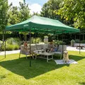 Sealey DG140 Dellonda Premium 3x6m Pop-Up Gazebo, Heavy Duty, PVC Coated, Water-Resistant Fabric, Supplied with Carry Bag, Rope, Stakes & Weight Bags - Dark Green Canopy