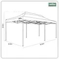 Sealey DG140 Dellonda Premium 3x6m Pop-Up Gazebo, Heavy Duty, PVC Coated, Water-Resistant Fabric, Supplied with Carry Bag, Rope, Stakes & Weight Bags - Dark Green Canopy