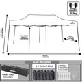 Sealey Dellonda Premium 3x6m Pop-Up Gazebo, Heavy Duty, PVC Coated, Water-Resistant Fabric, Supplied with Carry Bag, Rope, Stakes & Weight Bags - Grey Canopy