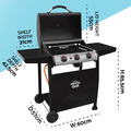 Sealey Dellonda 3 Burner Gas BBQ Grill with Piezo Ignition & Thermometer